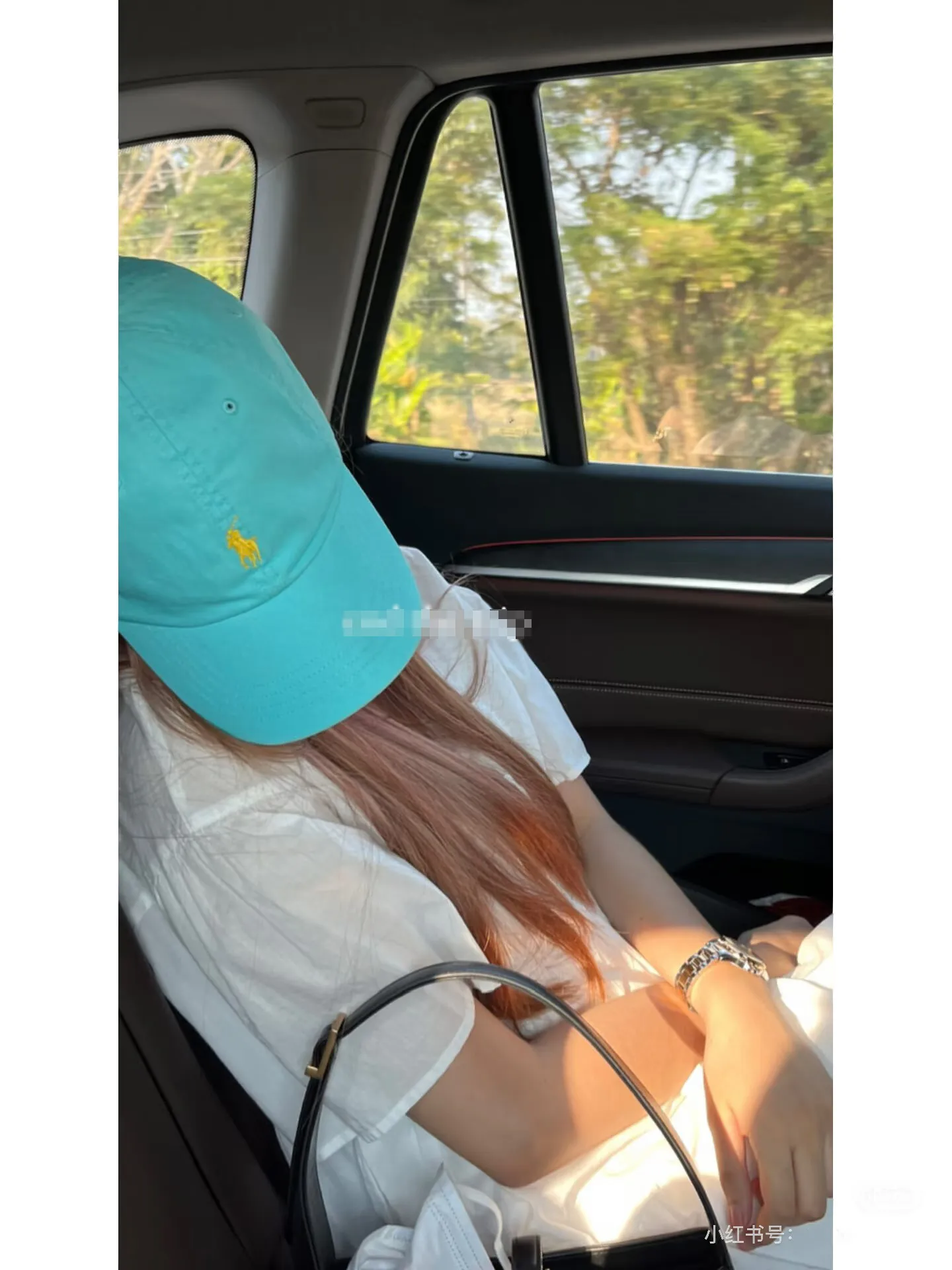 Baseball Cap Ice Blue Contrast Logo Detail 3