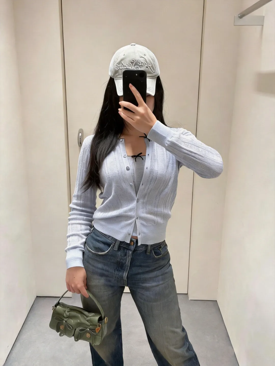 Wholesale Cashmere-Blend Knit Cardigan Light Blue Soft