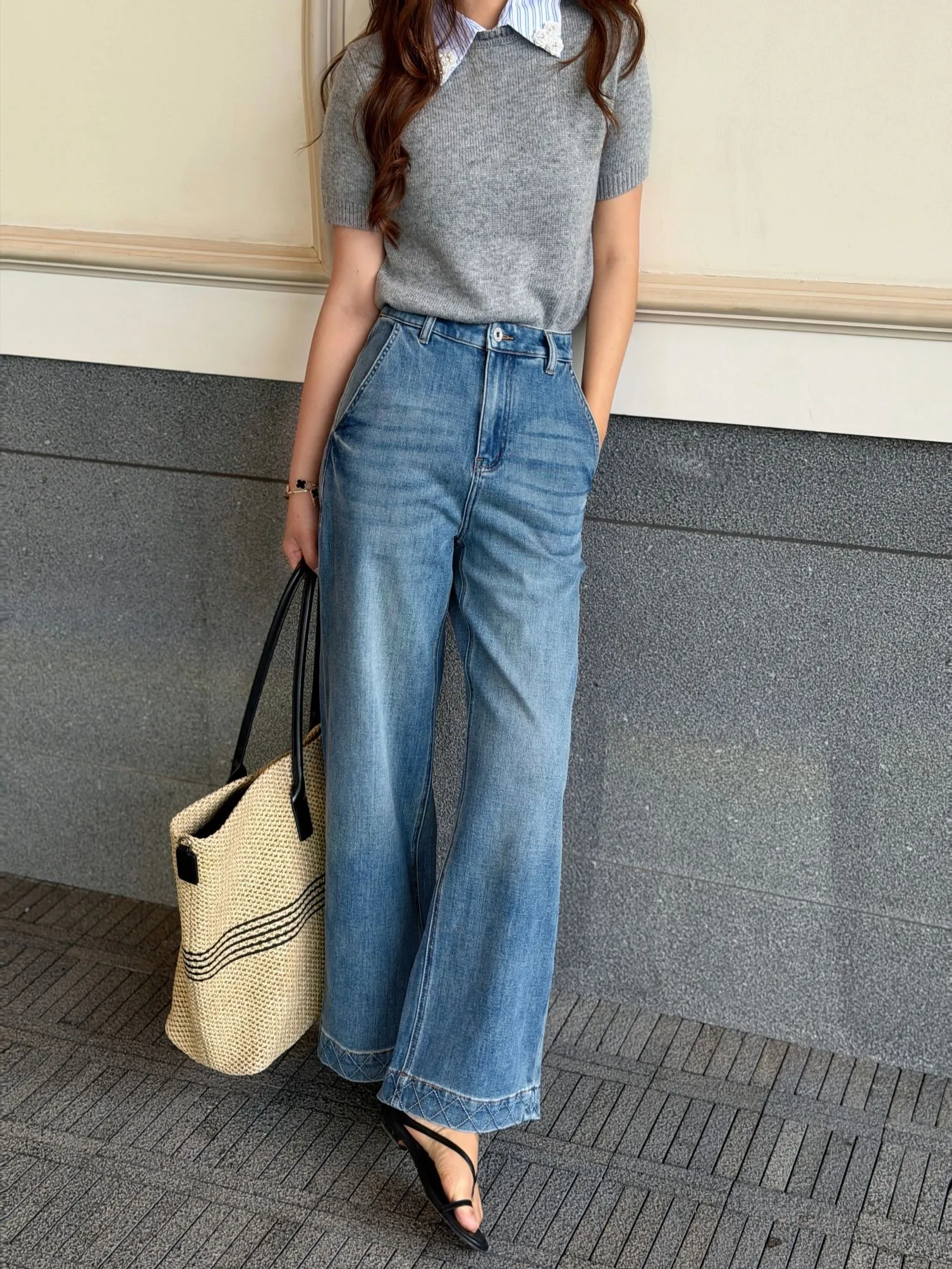 Wholesale Turkish Denim Cropped Straight Leg Jeans