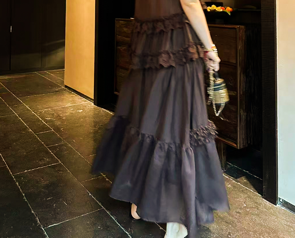 Wholesale Designer Skirt | 3D Embossed Cupro with Metallic Sheen