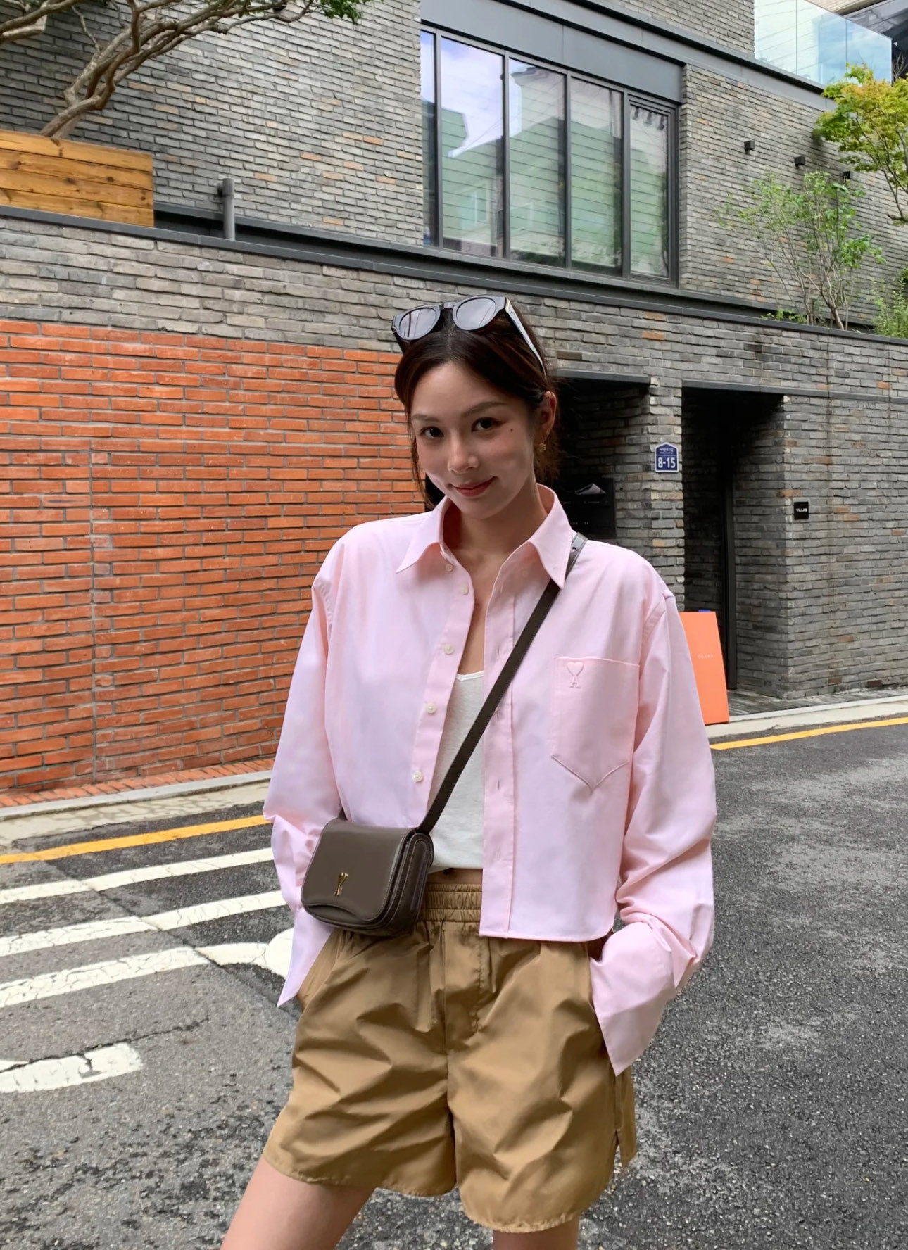 Wholesale Oxford Cotton Crop Shirt | 3D Heart Embroidery