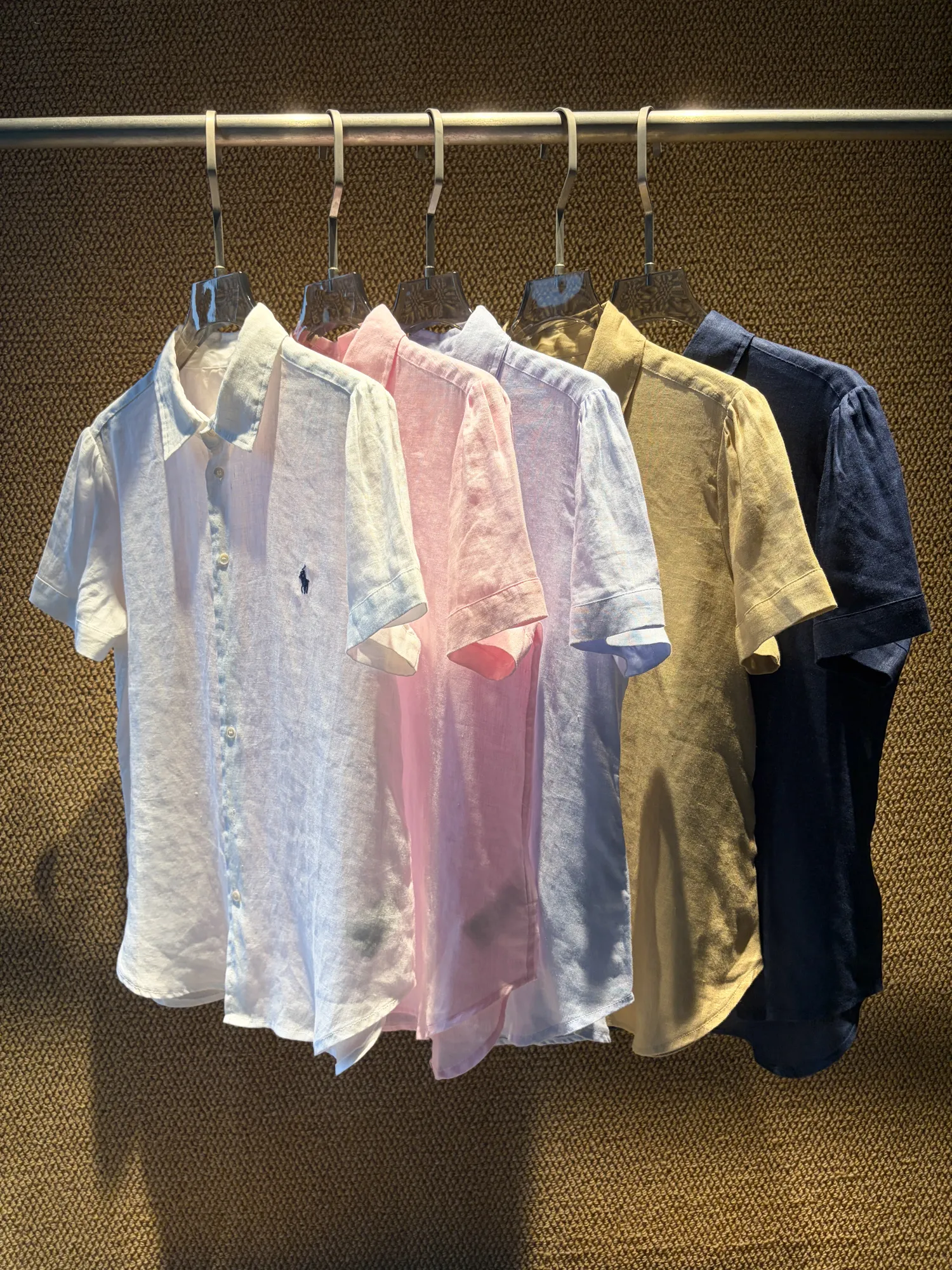 Wholesale Linen Shirt Embroidered Pony Short Sleeve
