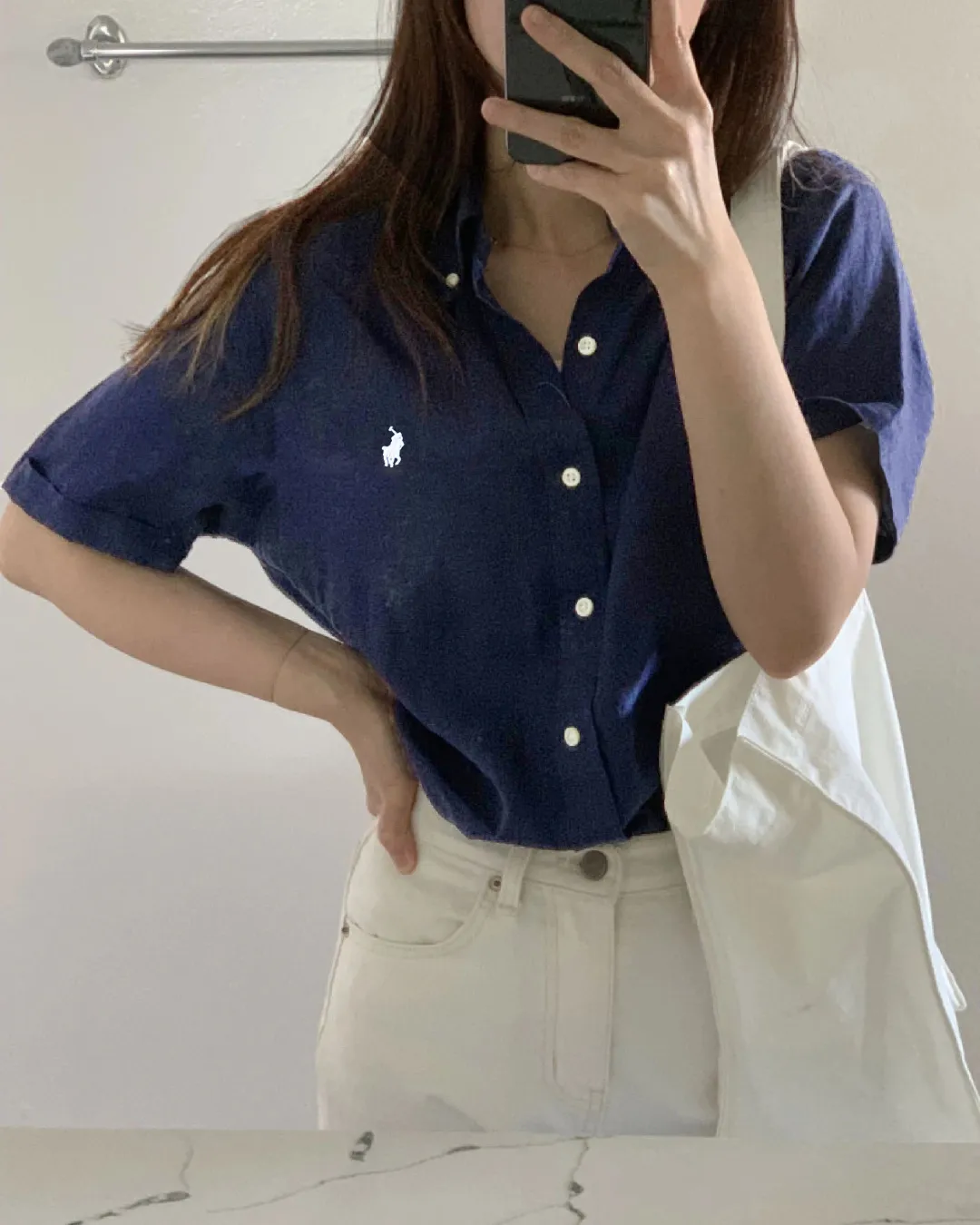 Linen Shirt Embroidered Pony Short Sleeve Detail 2