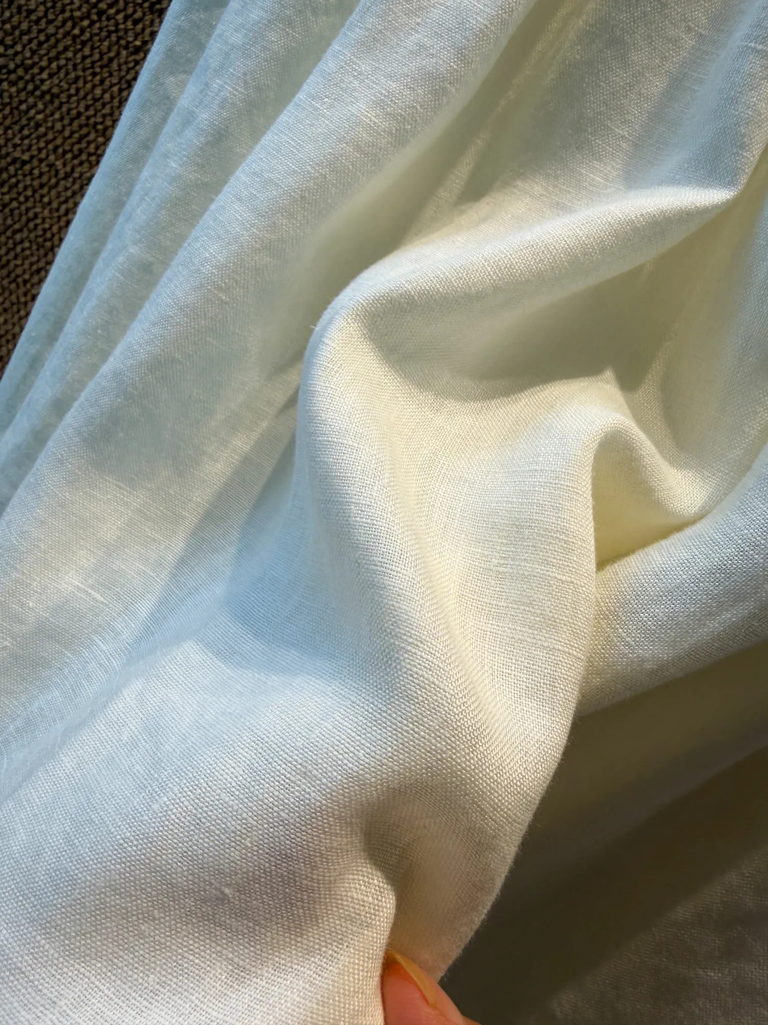 Linen Sleeveless Dress Minimalist Beige Detail 3
