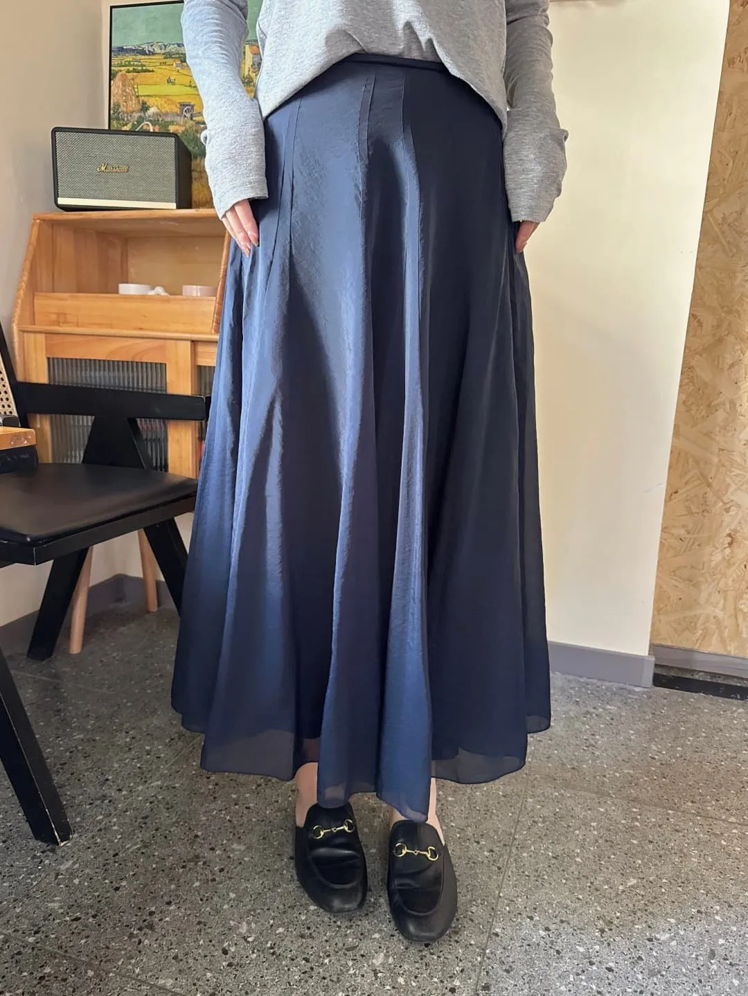 Navy Tencel Skirt Detail 2