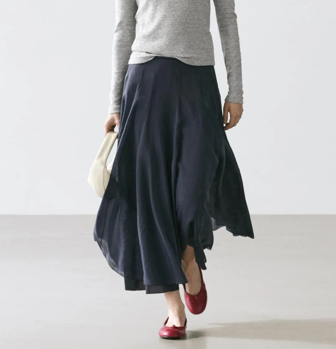 Navy Tencel Skirt Detail 3