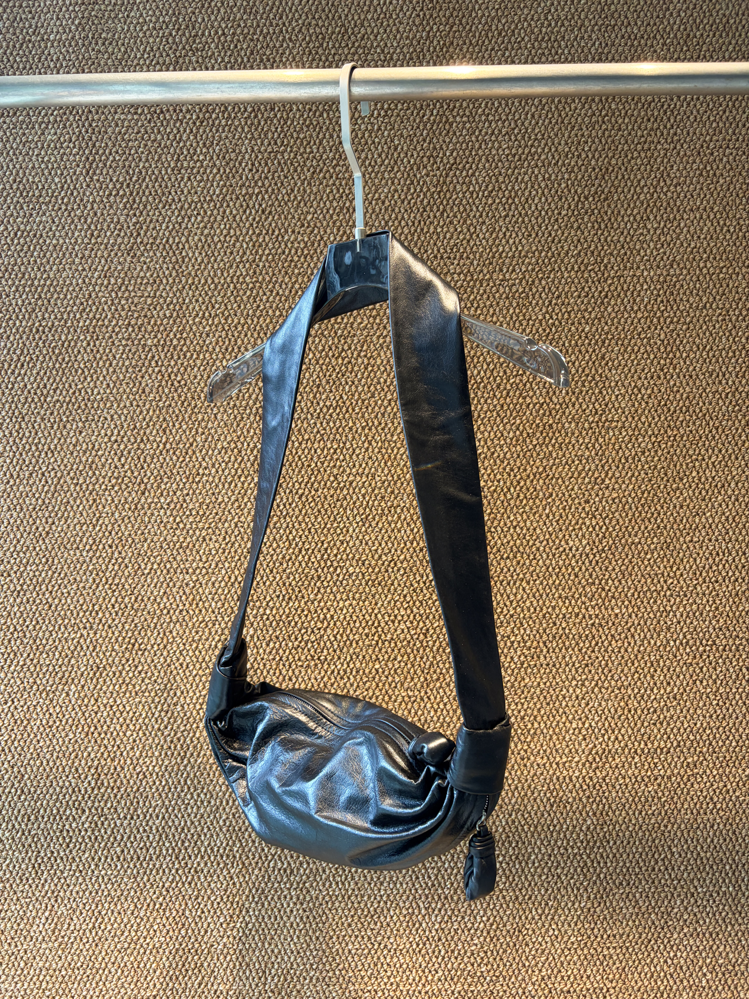 Wholesale Leather Bags | Textured Crescent Crossbody Bag