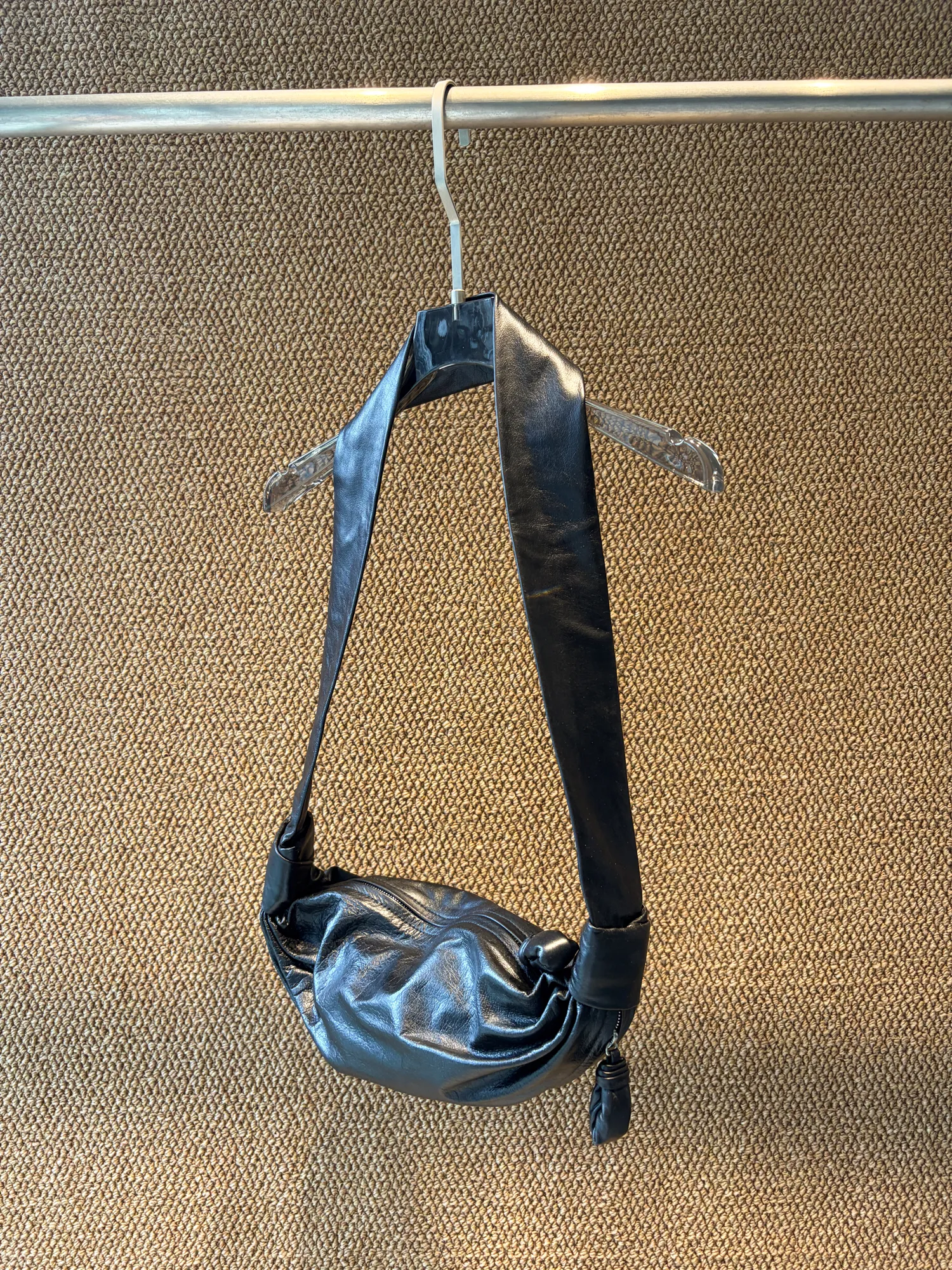 Wholesale Leather Bags | Textured Crescent Crossbody Bag