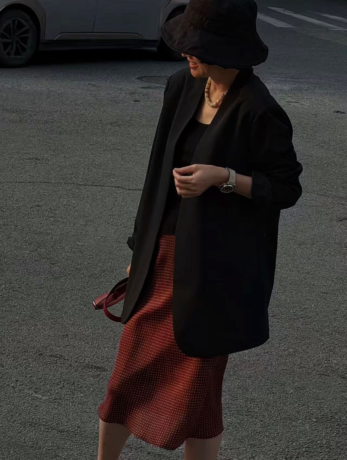 Polka Dot Silk Skirt Detail 2