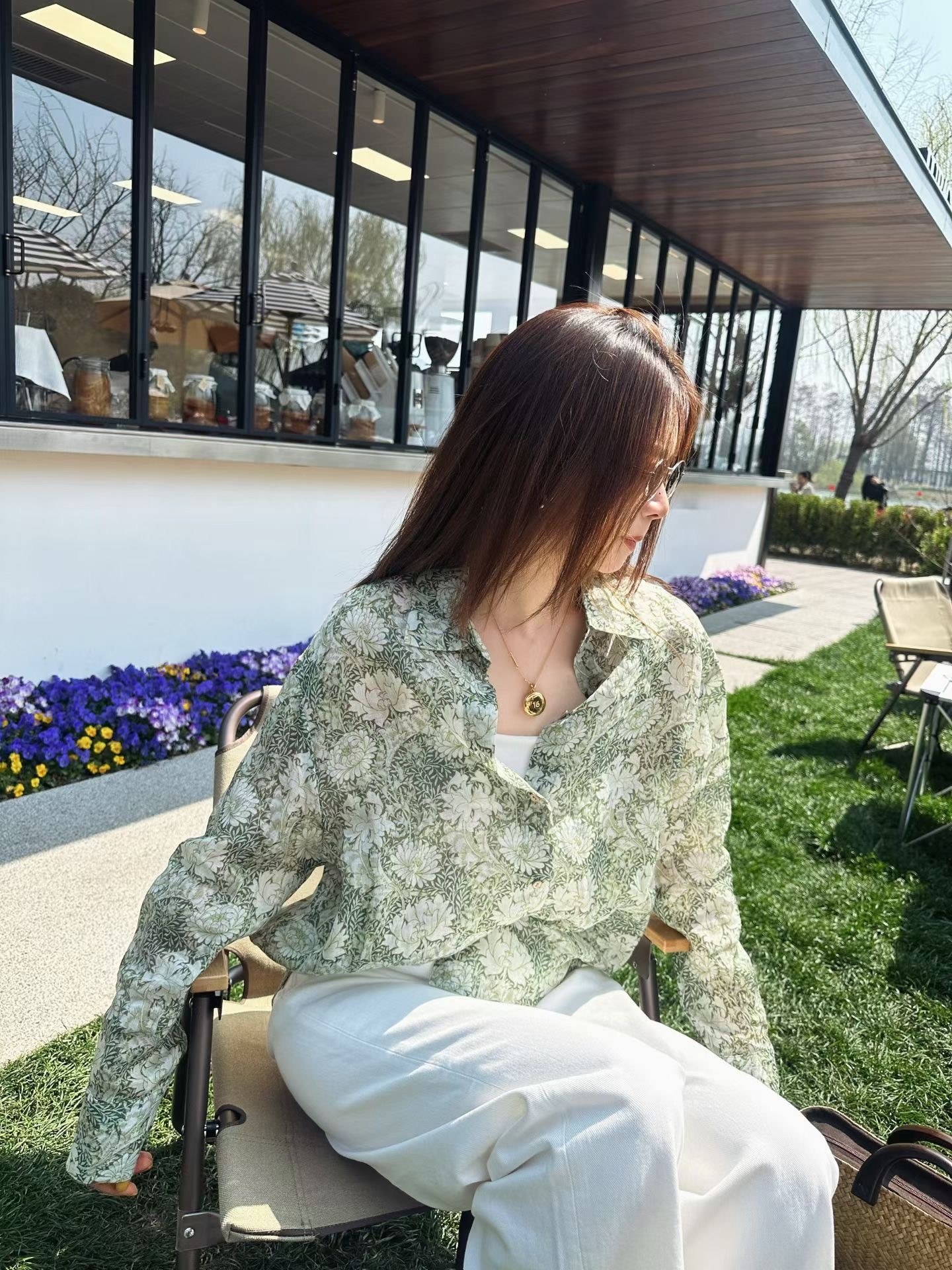 Ramie Print Shirt Main