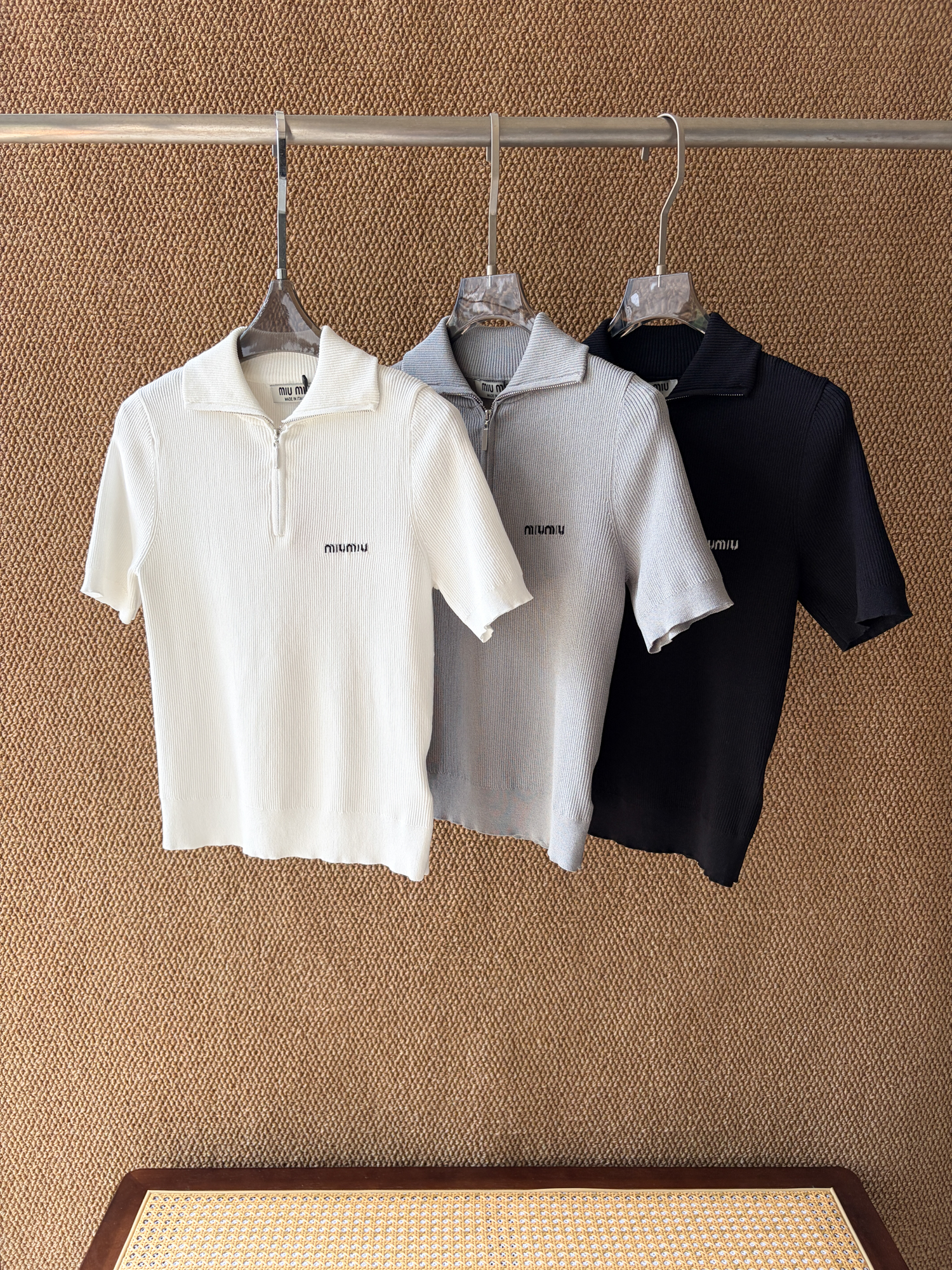 Wholesale Ribbed Knit Top | Zipper Neck Fitted Long Sleeve