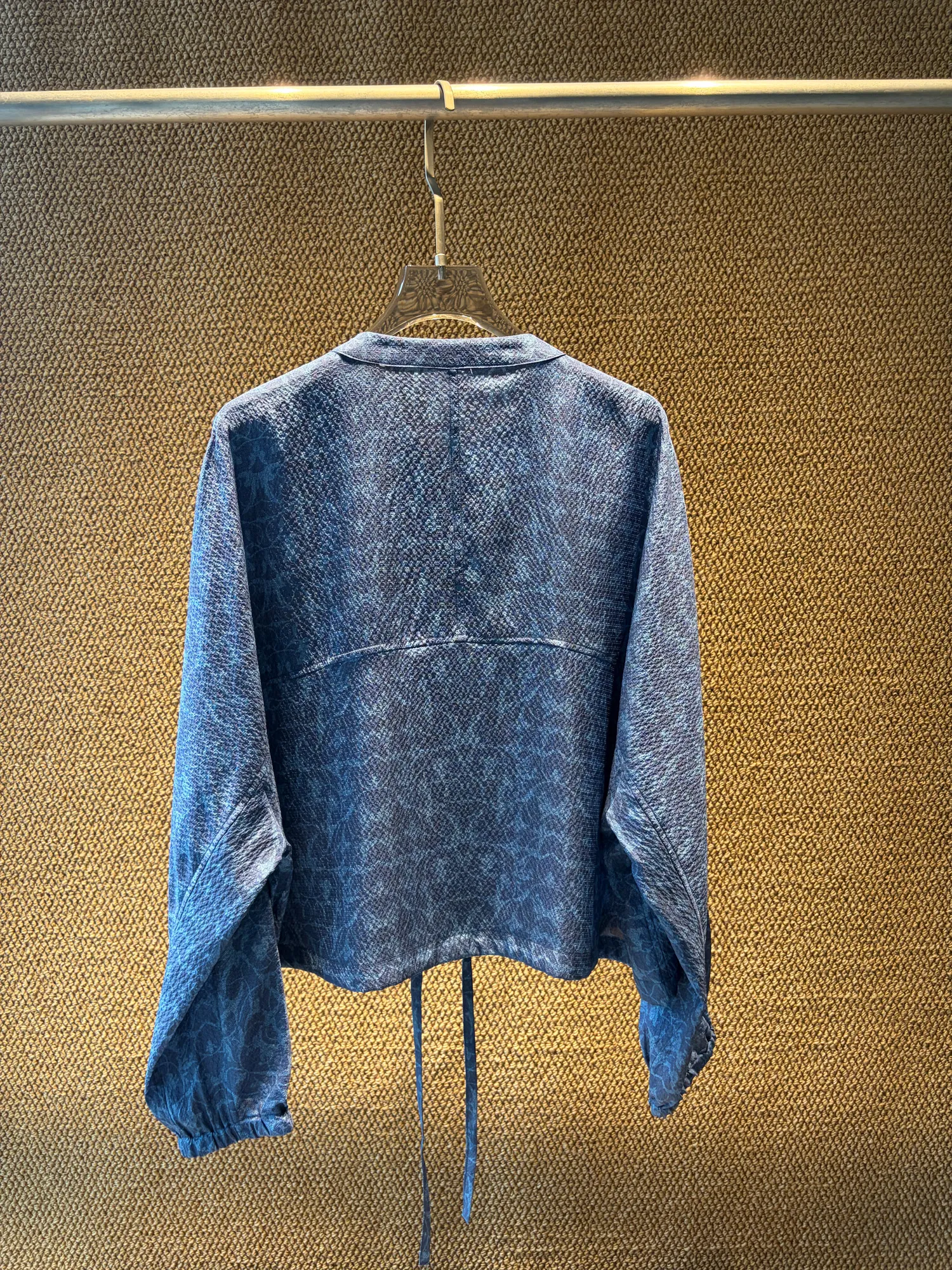 Silk Duster Jacket Textured Weave Detail 3