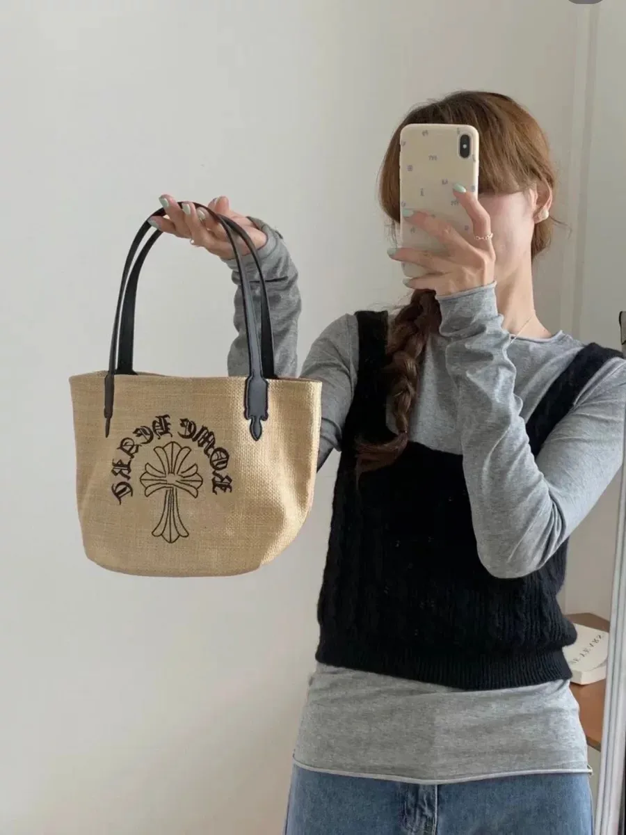 Wholesale Woven Raffia Bag Leather Trim Small Size